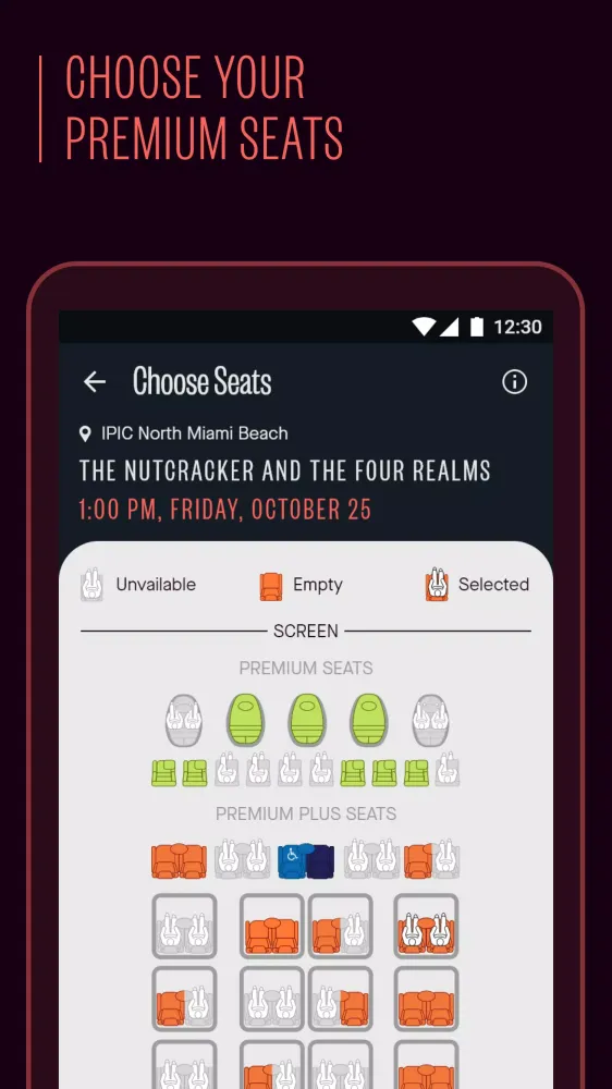 Ảnh chụp màn hình của IPIC Theaters