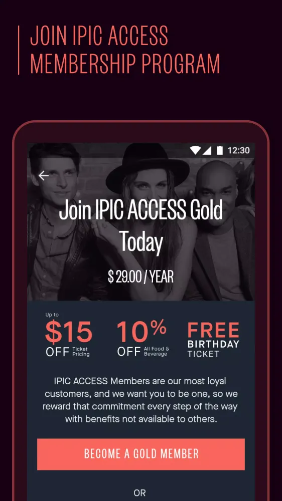 Ảnh chụp màn hình của IPIC Theaters