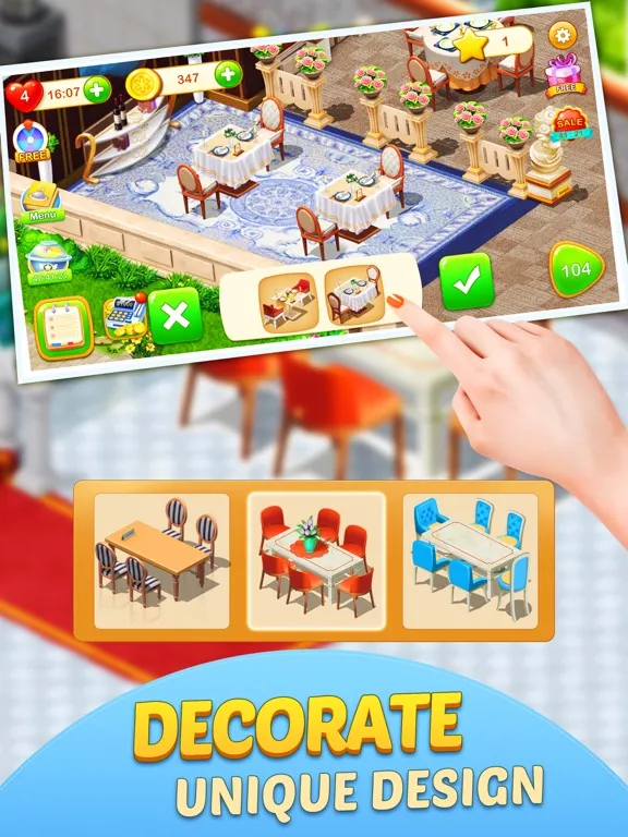 Dream Cafe-Match 3 Crush iPad  Screenshots