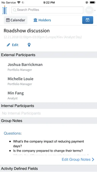 Tangkapan skrin BD Corporate Mobile