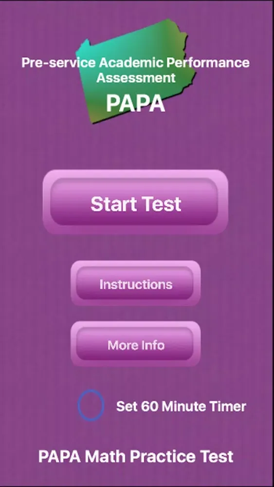 Zrzuty ekranu PAPAmath Practice Test