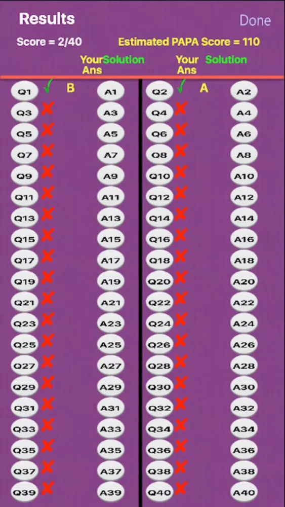 Zrzuty ekranu PAPAmath Practice Test