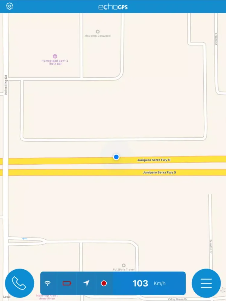 Tangkapan skrin echoGPS iPad 