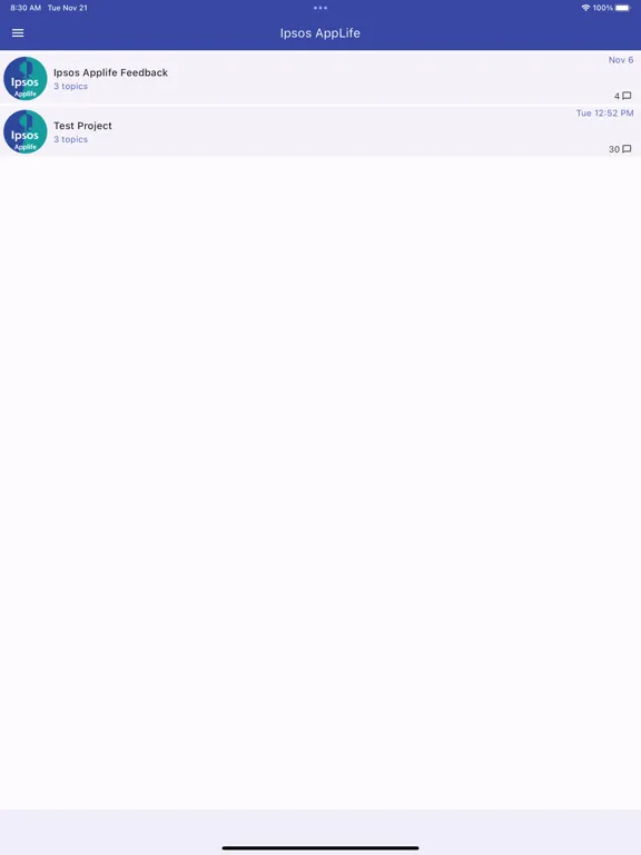 Ipsos AppLife iPad  스크린샷