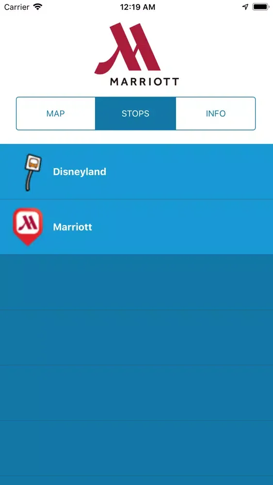 Tangkapan layar Marriott Hotel Shuttles
