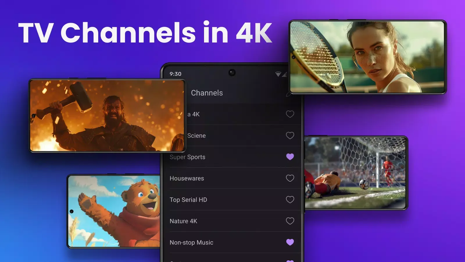 Capturas de tela do IPTV