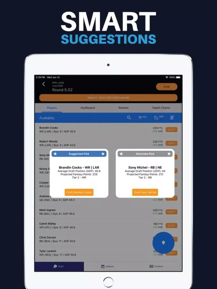 Screenshot di Fantasy Football Draft Kit IQ iPad 