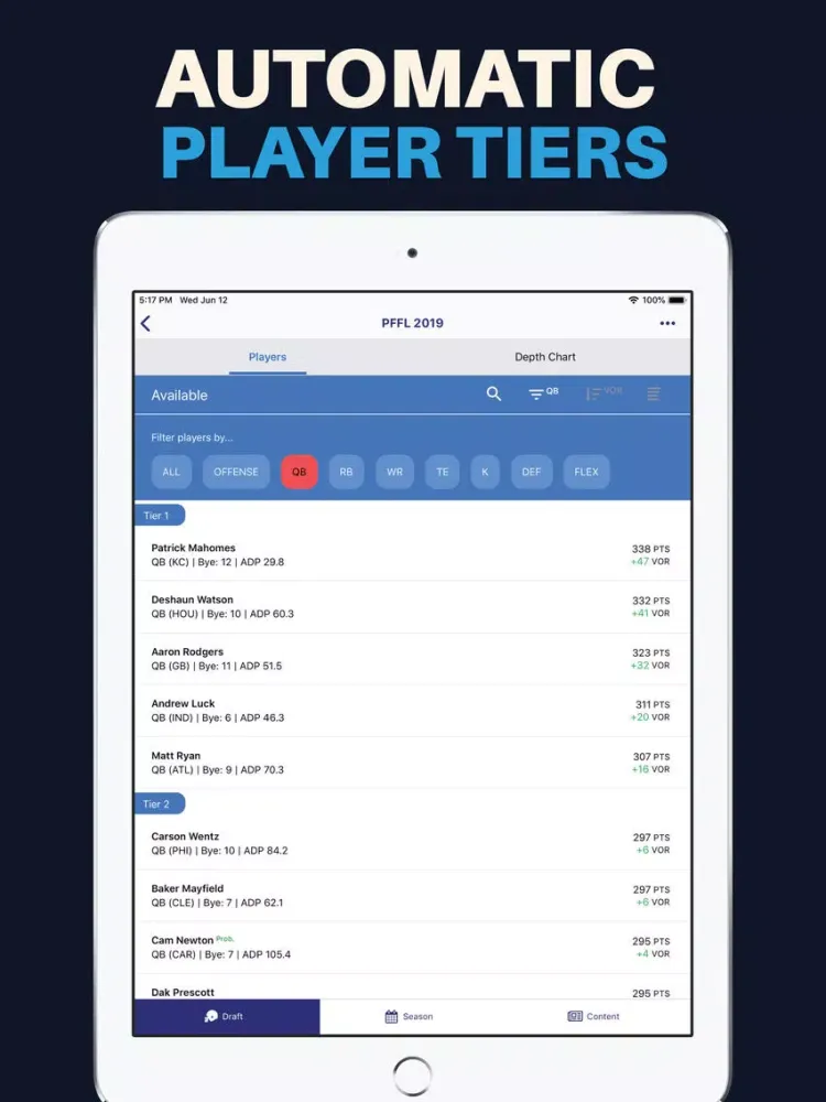Screenshot di Fantasy Football Draft Kit IQ iPad 