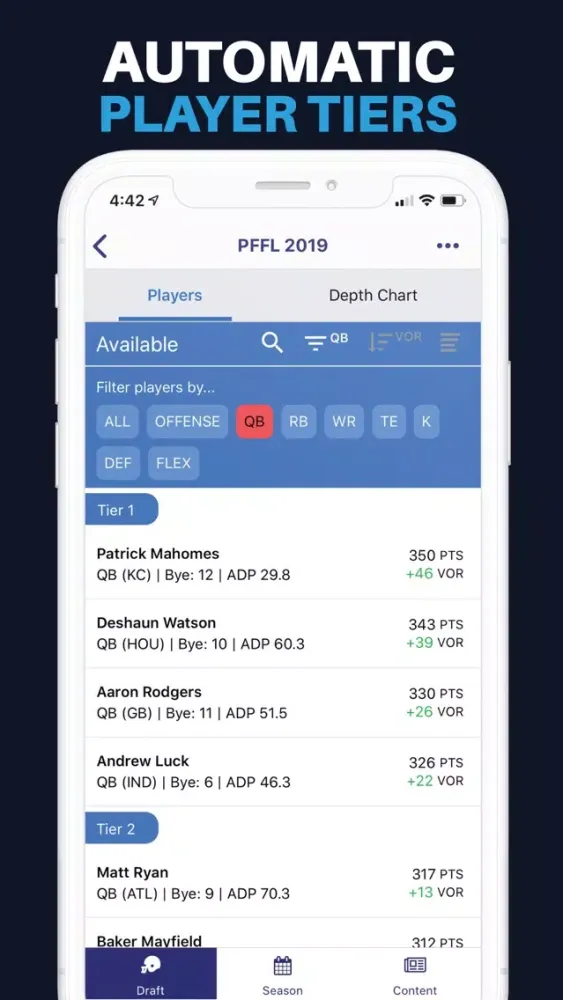 Screenshot di Fantasy Football Draft Kit IQ