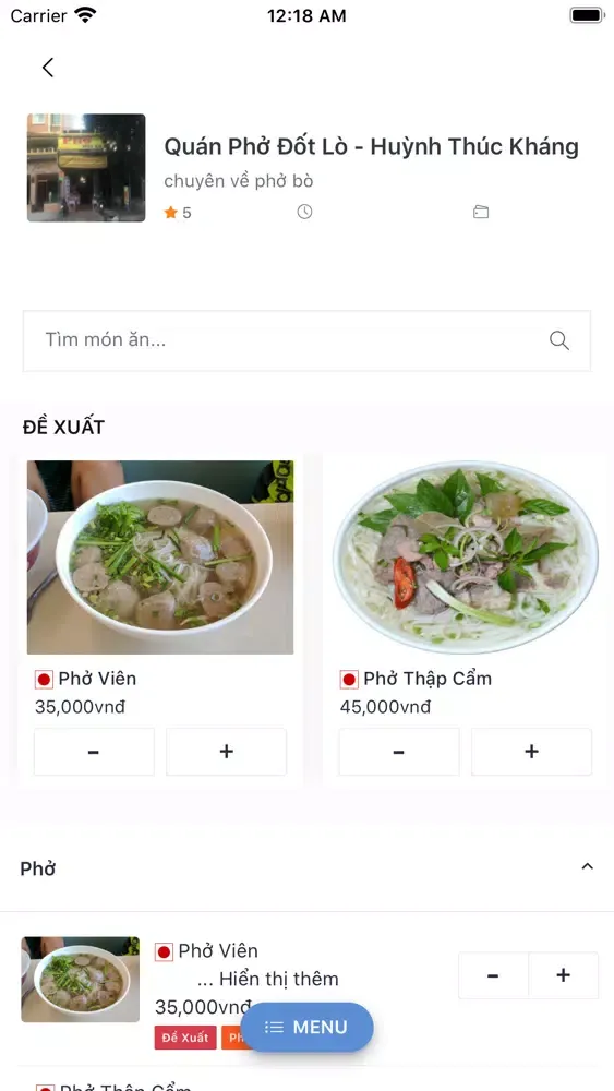 Zrzuty ekranu IQI FOOD BOOKING