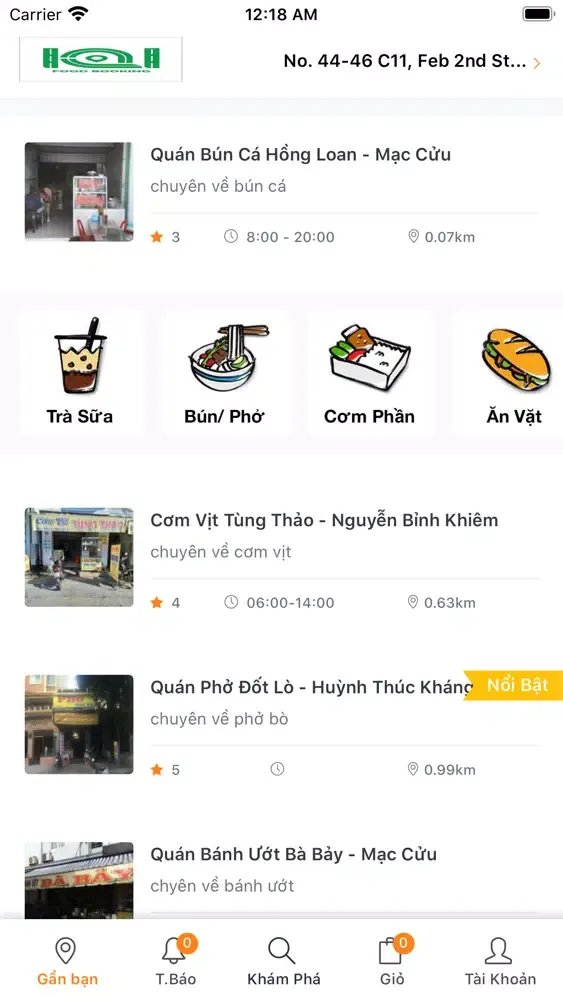 Zrzuty ekranu IQI FOOD BOOKING