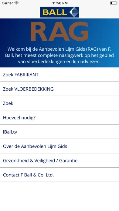 Aanbevolen Lijm Gids (RAG) Screenshots
