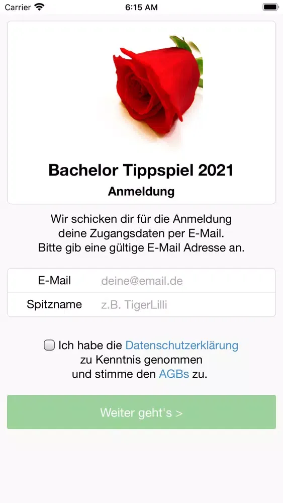 Bachelor Tippspiel Ekran Görüntüleri