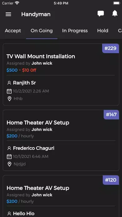 Captures d'écran de Handyman Service App