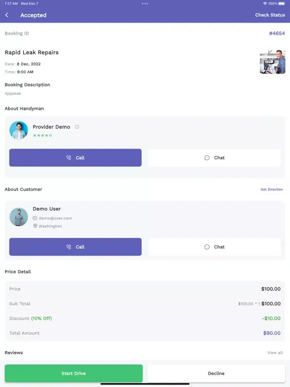 Handyman Service for Provider iPad  スクリーンショット