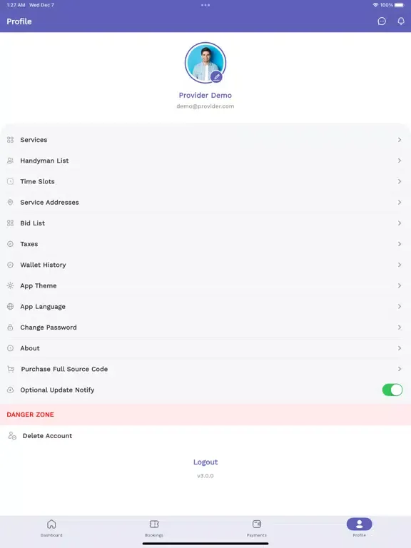 Handyman Service for Provider iPad  スクリーンショット