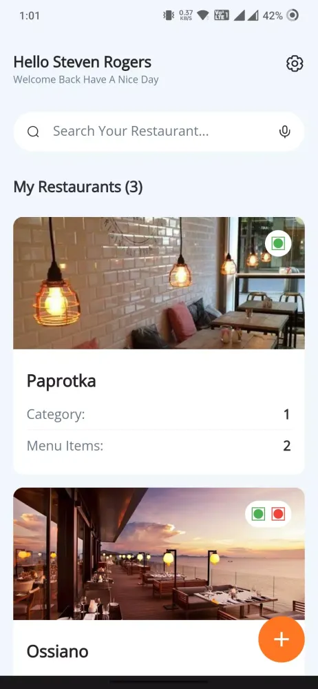 Zrzuty ekranu QR Menu Laravel