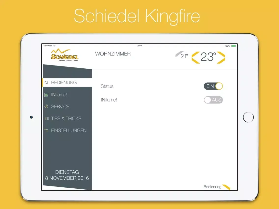 Schiedel Kingfire iPad  Screenshots