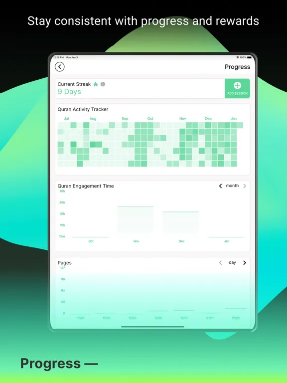Tarteel ترتيل - Memorize Quran iPad 應用截圖