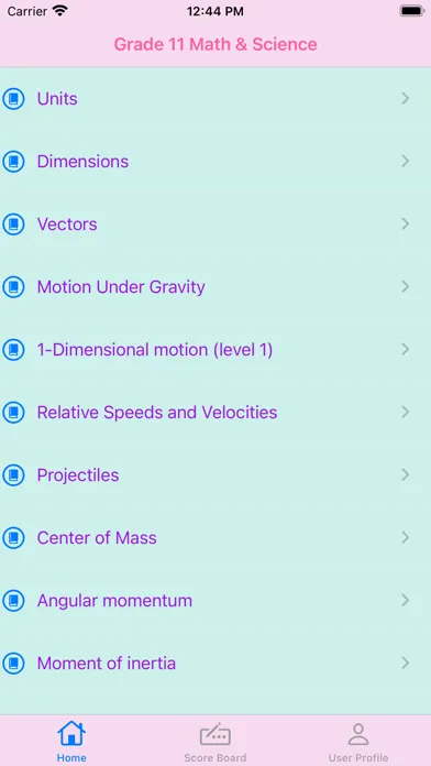 Screenshot di Grade 11 Math & Science