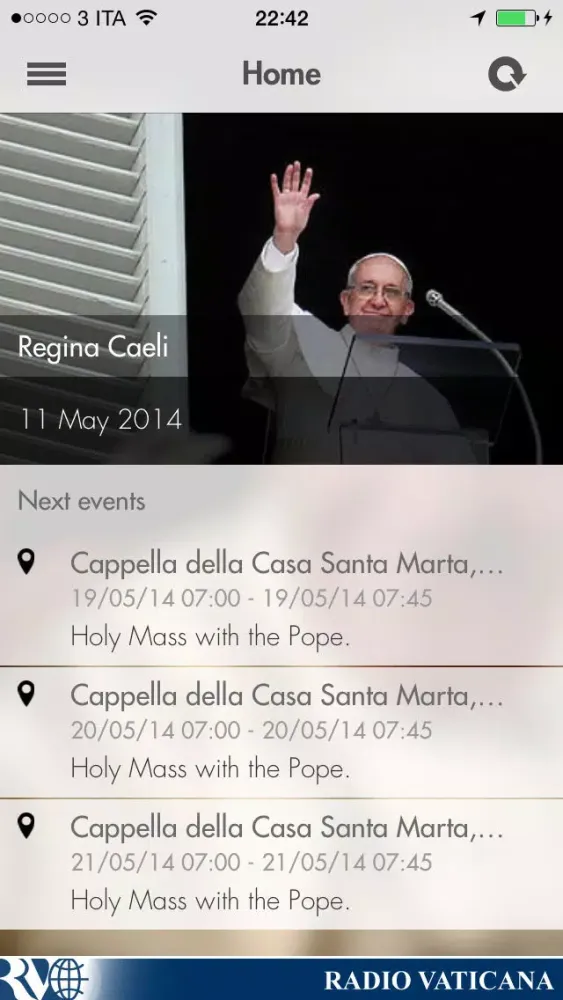 Zrzuty ekranu Pope Francis: the Official App of Vatican Radio