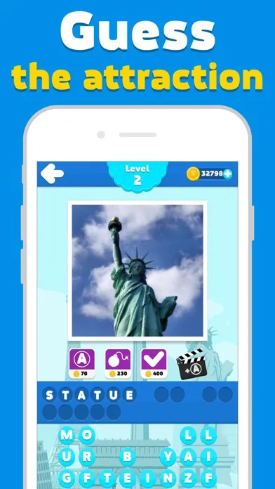 Capturas de tela do Attractions quiz - word game