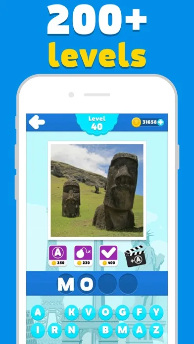 Capturas de tela do Attractions quiz - word game
