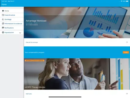 Ảnh chụp màn hình của Docnet by IQVIA™ iPad 