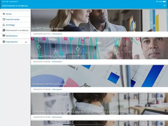 Ảnh chụp màn hình của Docnet by IQVIA™ iPad 