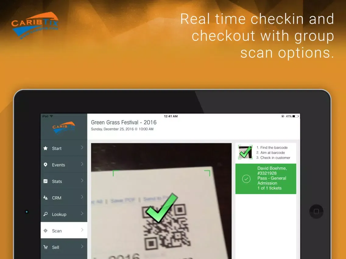 Скриншоты CaribTix Promoter App iPad 