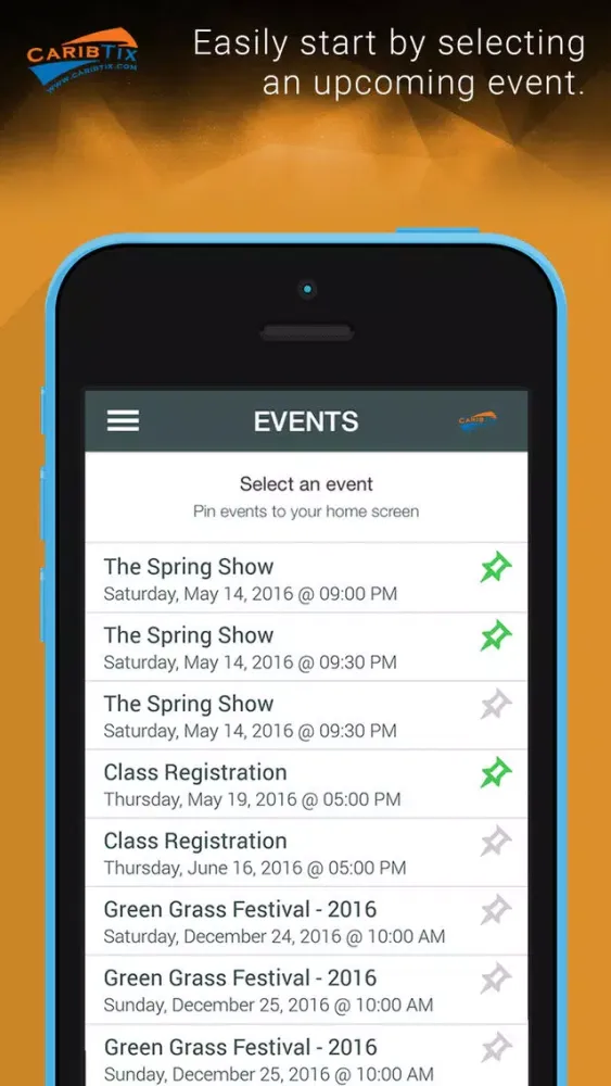 Скриншоты CaribTix Promoter App