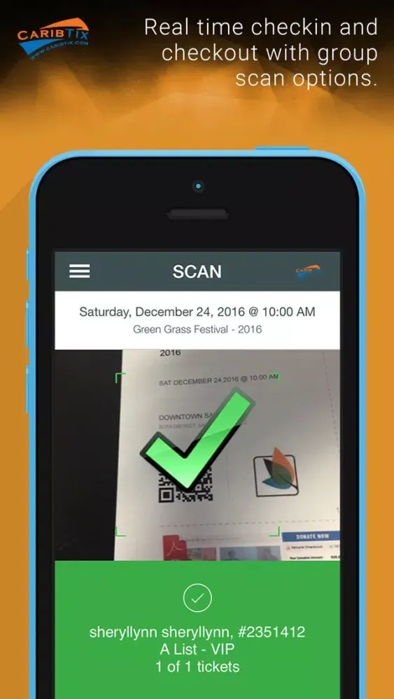 Скриншоты CaribTix Promoter App