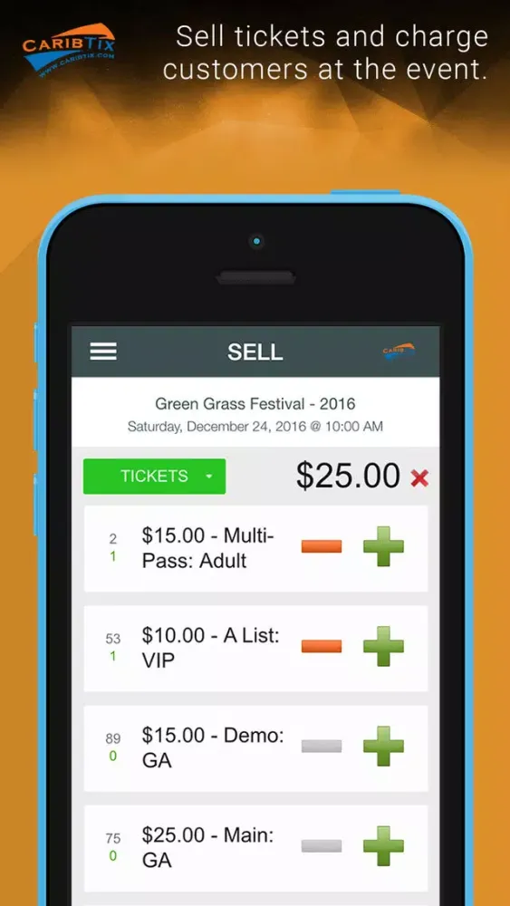 Скриншоты CaribTix Promoter App