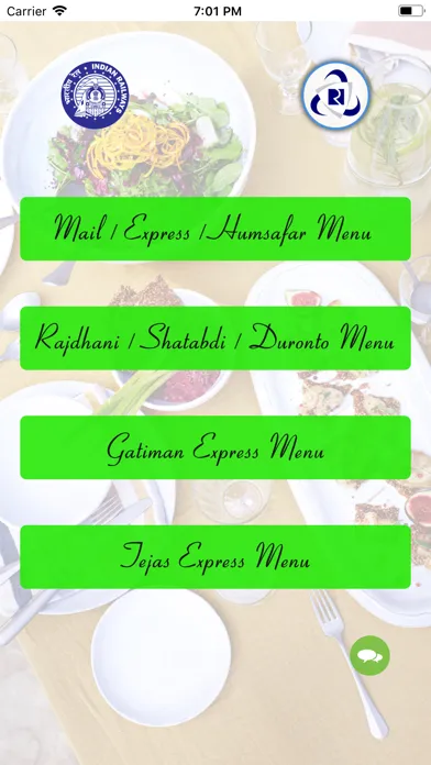 ภาพหน้าจอของ Menu On Rails