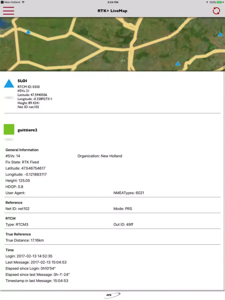 RTK+ LiveMap iPad  스크린샷