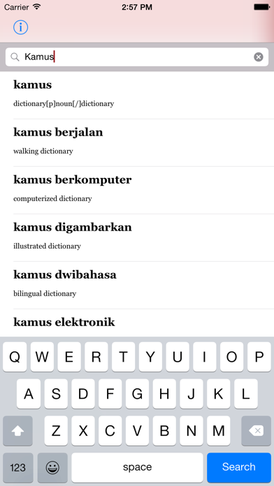 Captures d'écran de Kamus - Dictionary of Bahasa Malaysia ~ English