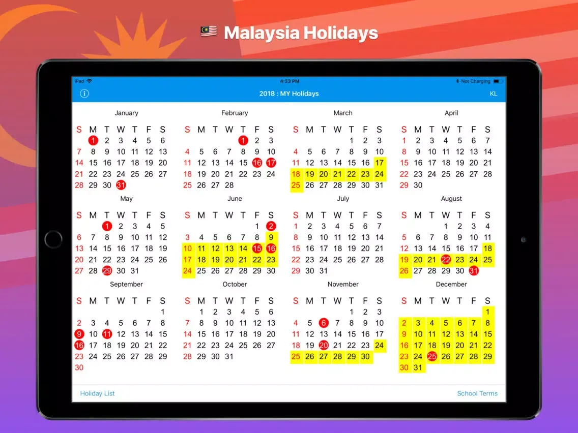 MY Holidays 2018 iPad 應用截圖