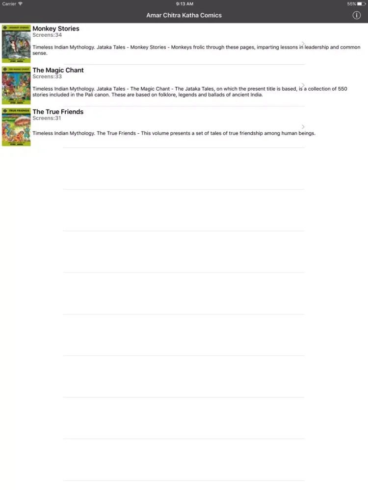 Jataka Tales Triple Digest 1- Amar Chitra Katha iPad 应用截图