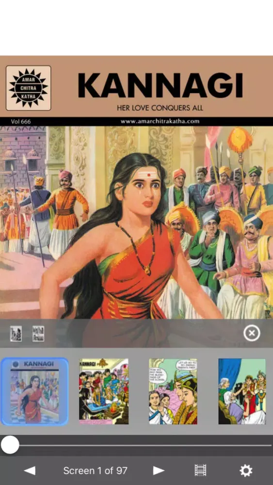 Tangkapan skrin Kannagi-Amar Chitra Katha