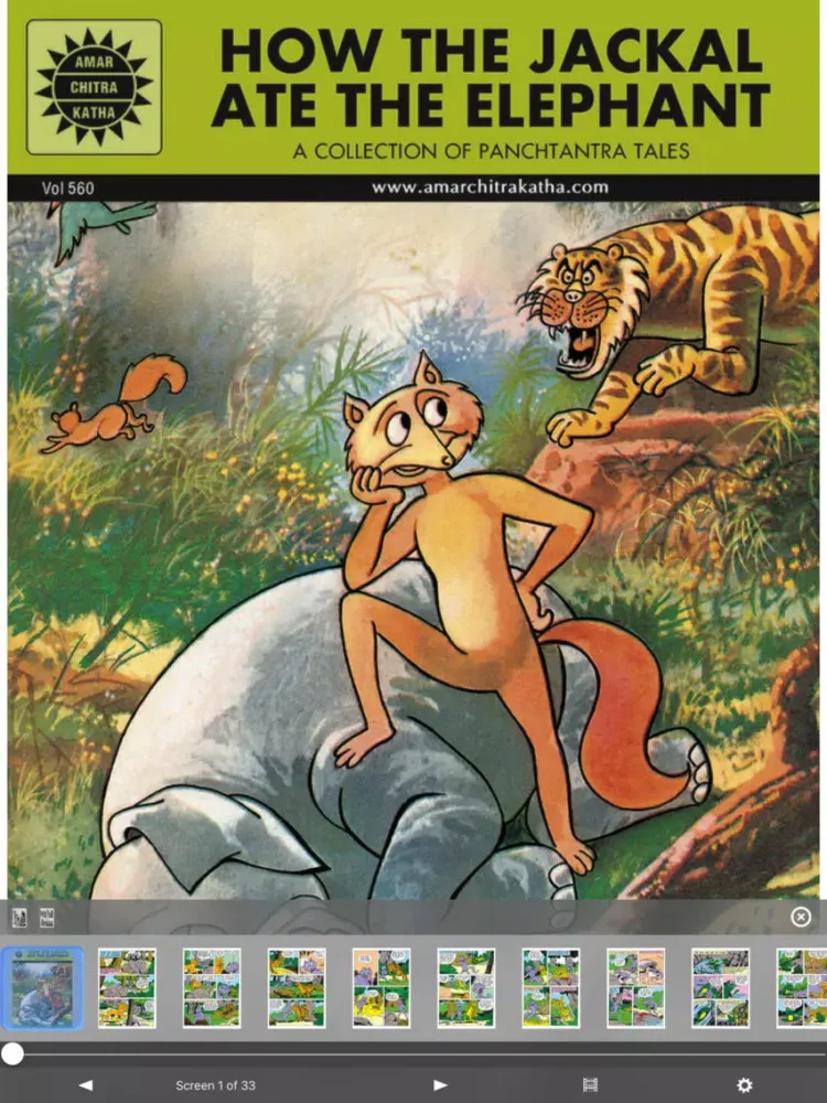 Capturas de pantalla de Panchatantra-How the Jackal ate the Elephant iPad 