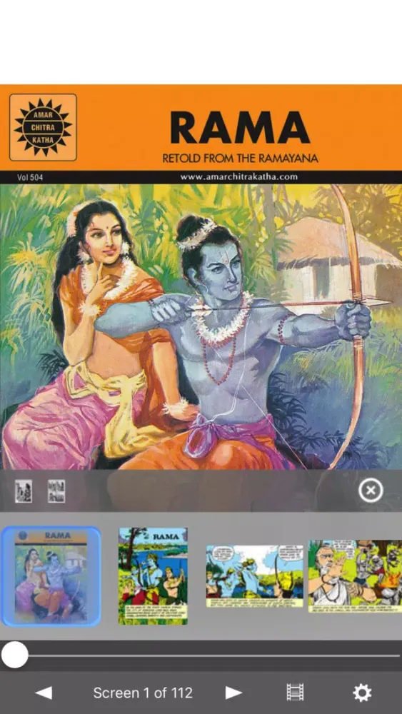 Tangkapan skrin Rama (The Ideal Man) - Amar Chitra Katha Comics
