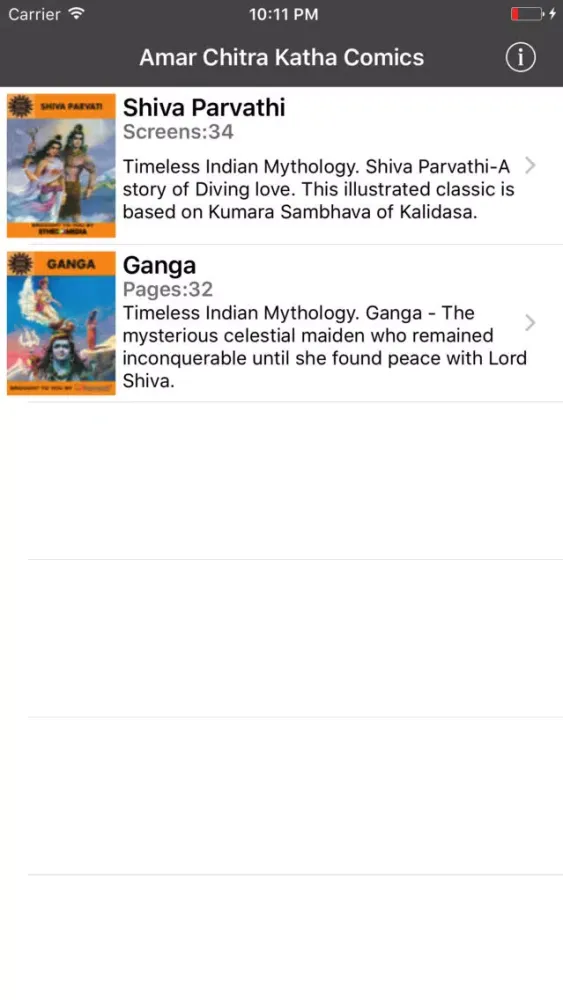 Shiva Parvathi and Ganga Digest-Amar Chitra Katha Screenshots