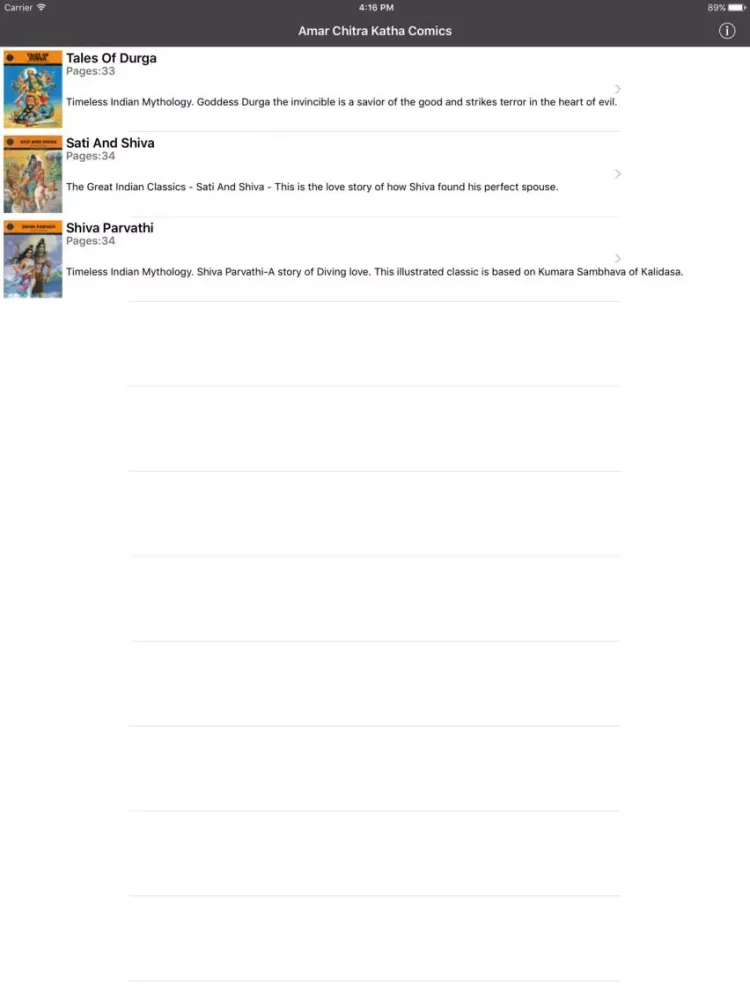 Tales of Mother Goddess Digest - Amar Chitra Katha iPad 应用截图