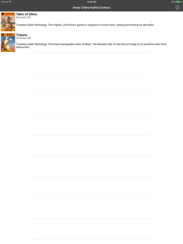Zrzuty ekranu Tales of Shiva, Tripura Digest - Amar Chitra Katha iPad 