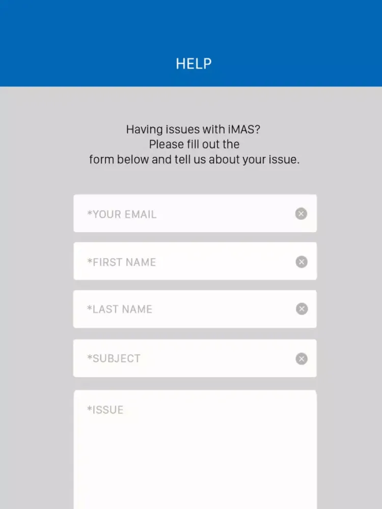 Tangkapan layar iRevLogix iMAS iPad 