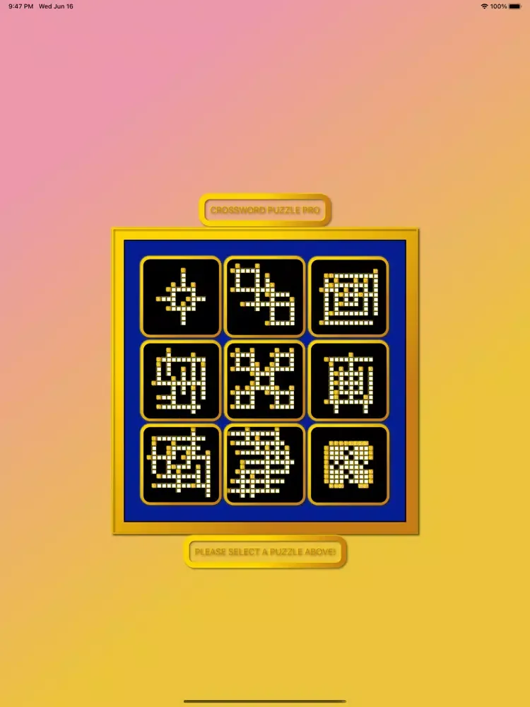 Ảnh chụp màn hình của Crossword Puzzle Pro iPad 