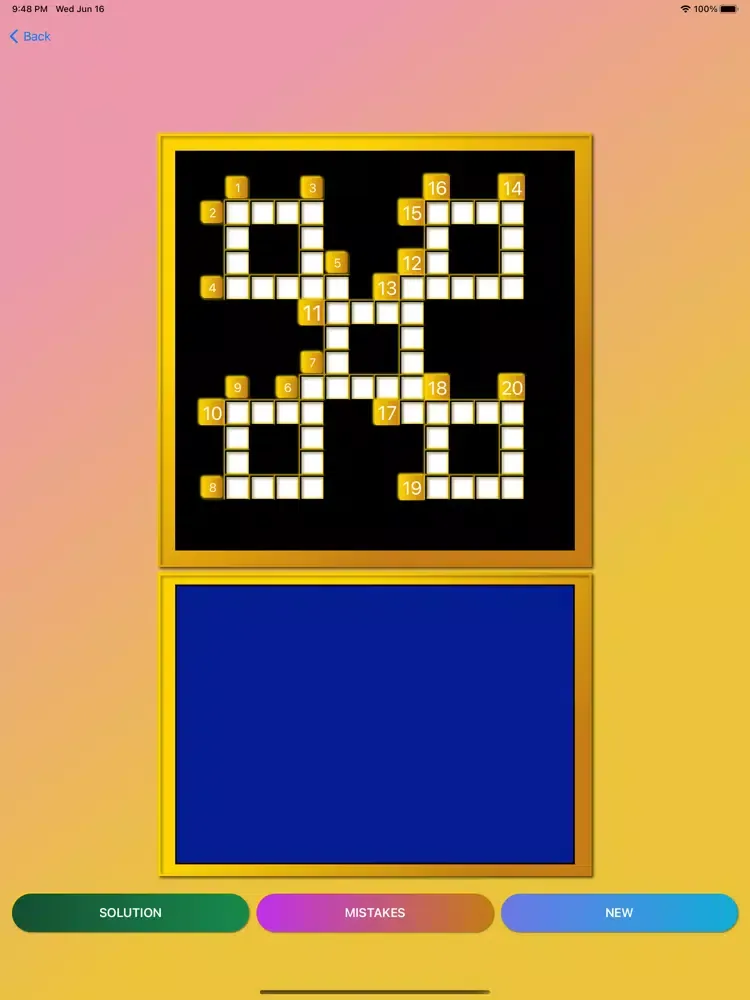 Ảnh chụp màn hình của Crossword Puzzle Pro iPad 