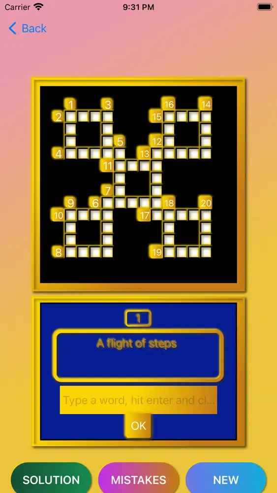 Ảnh chụp màn hình của Crossword Puzzle Pro