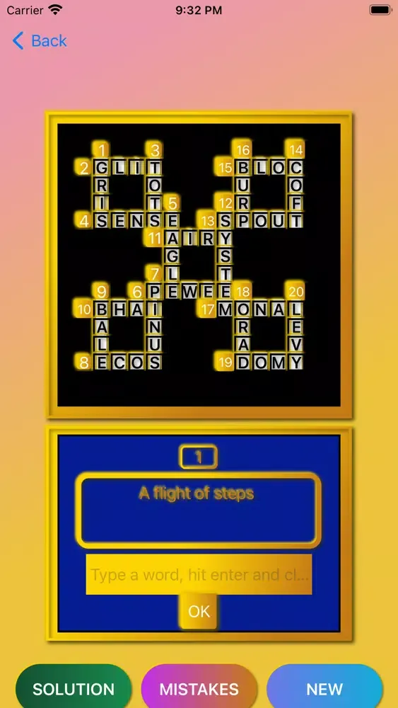 Ảnh chụp màn hình của Crossword Puzzle Pro