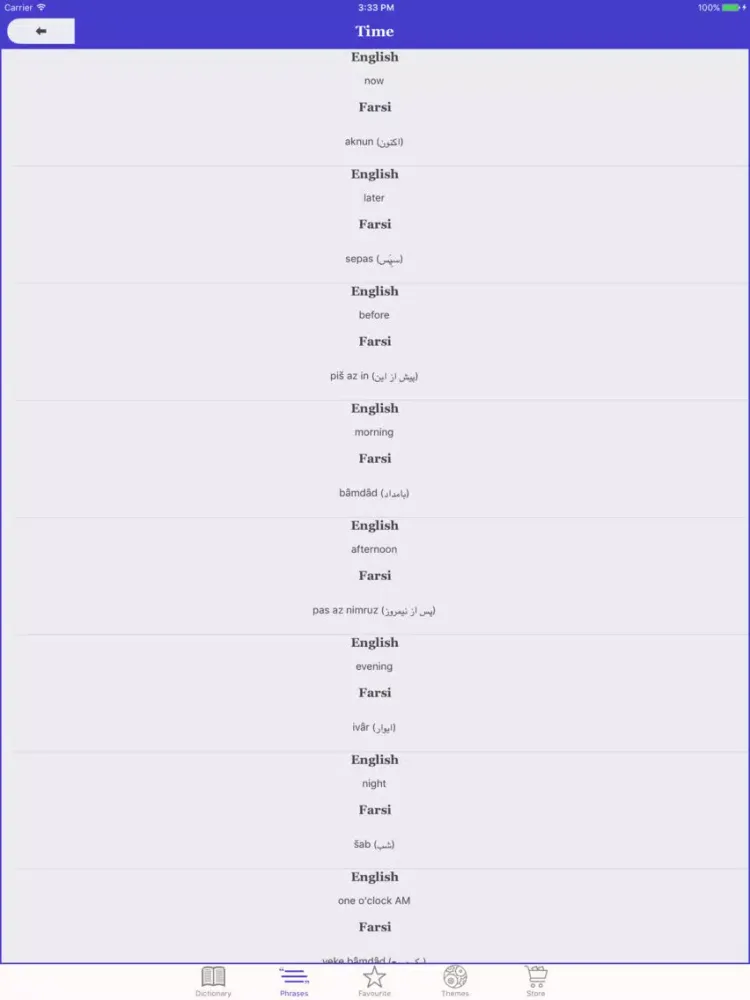 Screenshot di FarsiBoard iPad 